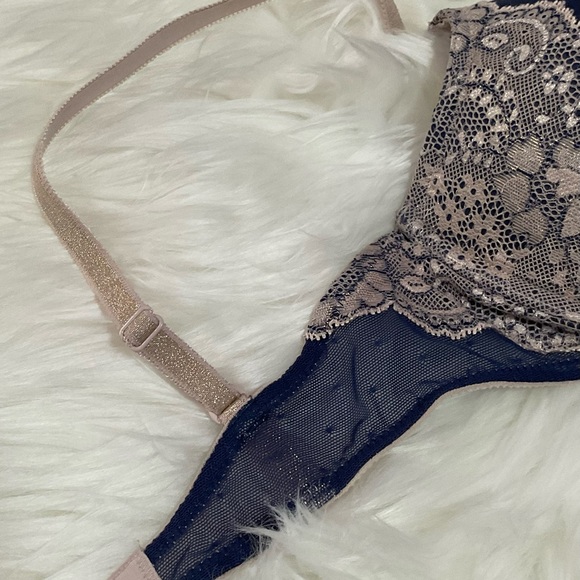 VS PADDED BRA W/LACE--DARK BLUE/PURPLE - Picture 5 of 8